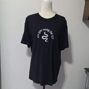 Comfort Colors Black Tee with Embroidered Snake Graphic